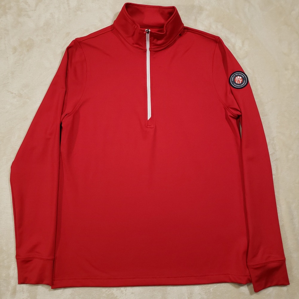 Chick-fil-A Pullover Mens Small Red Quarter Zip Performance Logo Uniform